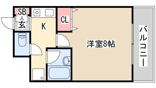 ラナップスクエア三宮プライム(1K/9階)の間取り写真