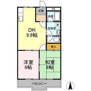 ニューリタンス(2DK/1階)の間取り写真