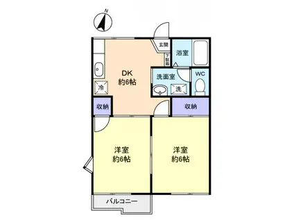 フロールN(2DK/2階)の間取り写真