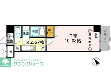 ブレジオ曳舟 A棟(1K/5階)の間取り写真