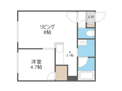ソラタス(1LDK/4階)の間取り写真