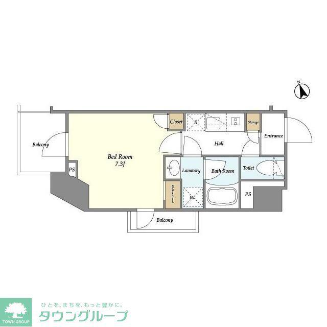 BLUROCK青葉台(1K/7階)の間取り写真