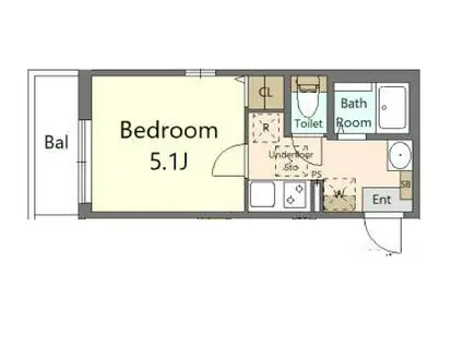 ソレーヴ大島(1K/1階)の間取り写真