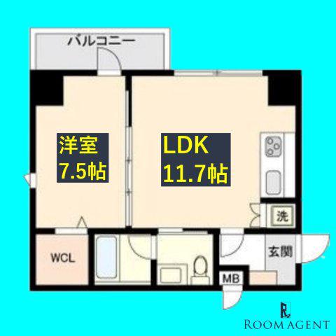 パークフラッツ新栄(1LDK/7階)の間取り写真