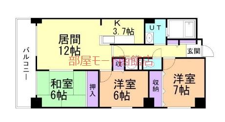 パークサイドブライトネス(3LDK/5階)の間取り写真