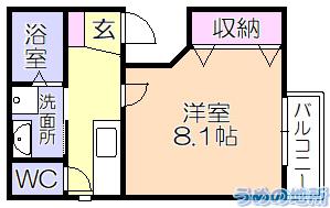 リブレア宮ノ陣B棟(1K/2階)の間取り写真