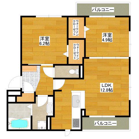 AMARANTHHIRANO(2LDK/3階)の間取り写真