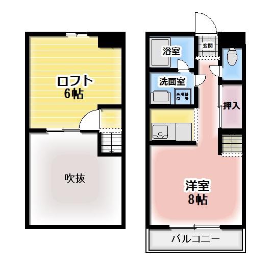 バウハウス(1LDK/3階)の間取り写真