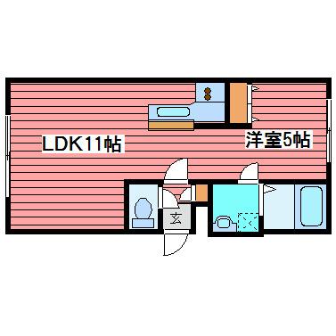 リベルタ福住(1LDK/3階)の間取り写真
