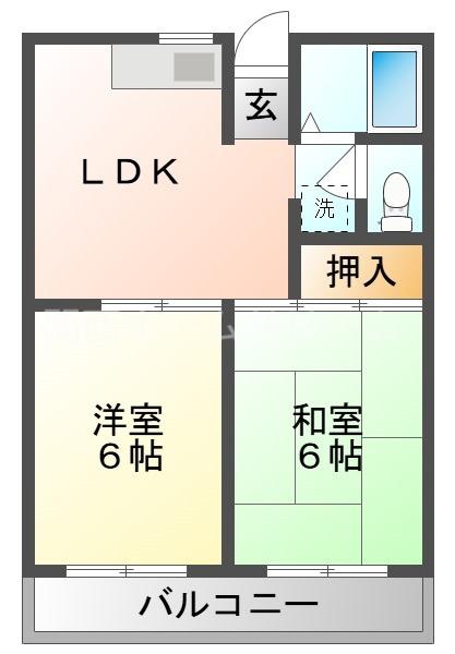 GM藤田町イースト(2LDK/3階)の間取り写真