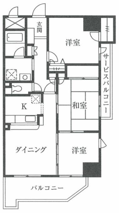 パウロニアビューコート(3LDK/4階)の間取り写真