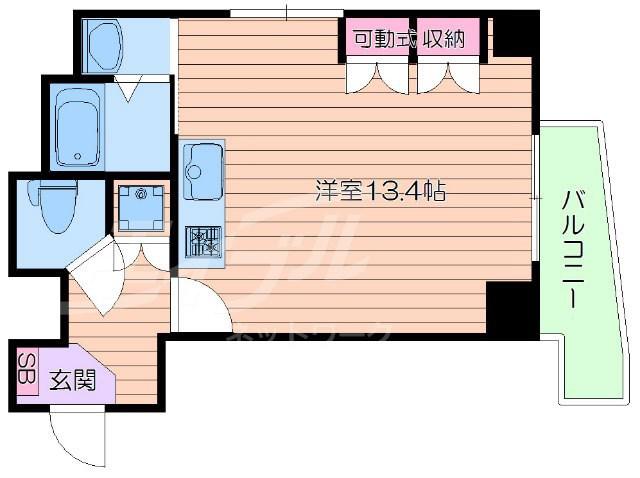 アンフィニX(ワンルーム/2階)の間取り写真