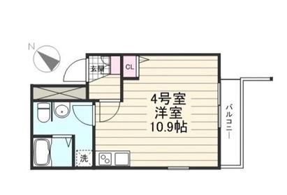 クリアル門前仲町(ワンルーム/4階)の間取り写真