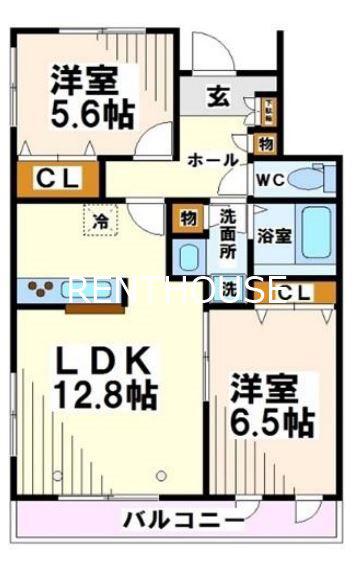 URBAN HOUSE  当社管理物件(2LDK/3階)の間取り写真