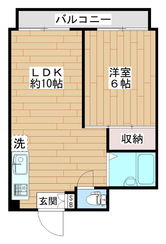 桂ハイツ(1LDK/2階)の間取り写真