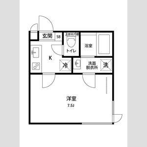 RESIDENCE歌川町 A棟(1LDK/1階)の間取り写真
