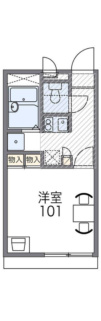 レオパレスWAM(1K/2階)の間取り写真