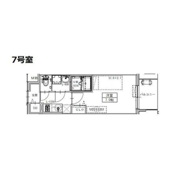 ATTIRANT西三国(1K/5階)の間取り写真