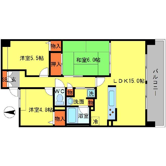 MINOO HILLS(3LDK/4階)の間取り写真