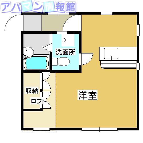 ハウスマイメロディ(1K/2階)の間取り写真