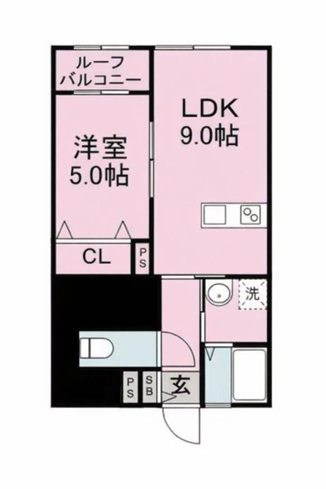 GROWTH GENDOUB棟(1LDK/1階)の間取り写真