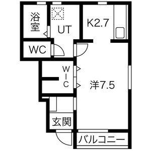 エルシオン A棟(1K/1階)の間取り写真