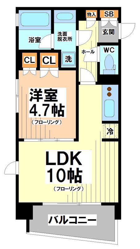 ダイナシティ方南町(1LDK/2階)の間取り写真