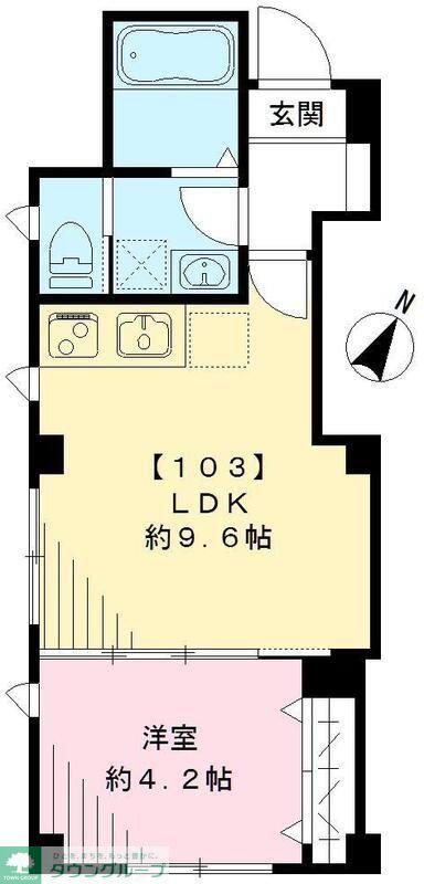 五本木グレイスヒルズ(1LDK/1階)の間取り写真