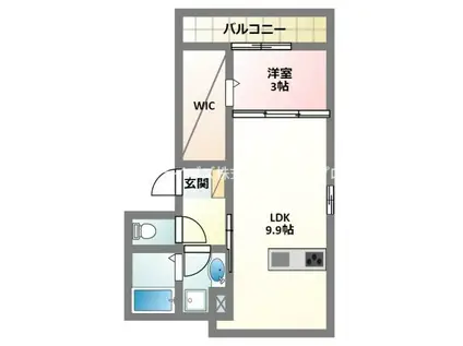 ペガコーン(1LDK/1階)の間取り写真