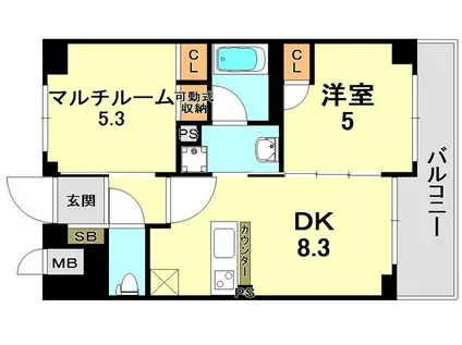 エステムプラザ神戸西Ⅳインフィニティ(2DK/11階)の間取り写真