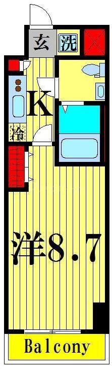 CORVAL亀有(1K/2階)の間取り写真