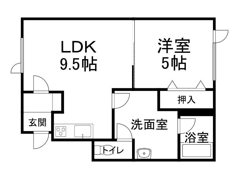 PEACE(1DK/2階)の間取り写真