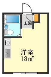クロノス北小岩(ワンルーム/3階)の間取り写真