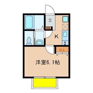 リポサンテ柏旭町(1K/2階)の間取り写真