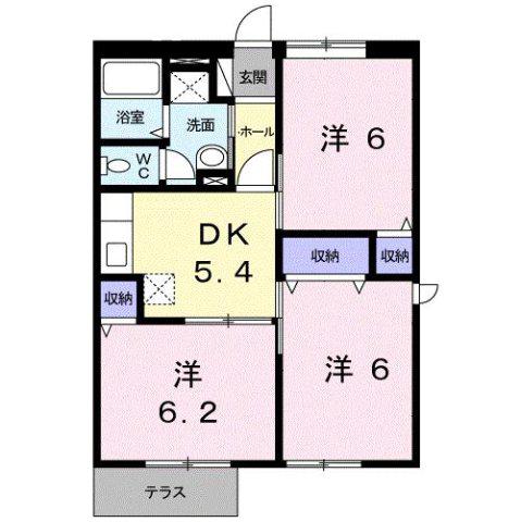 サニーカーサ(3DK/1階)の間取り写真