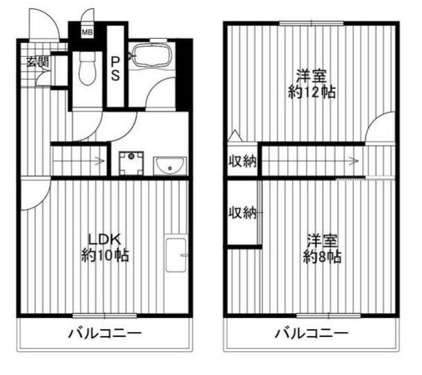 メゾンセレナイト(2LDK/4階)の間取り写真