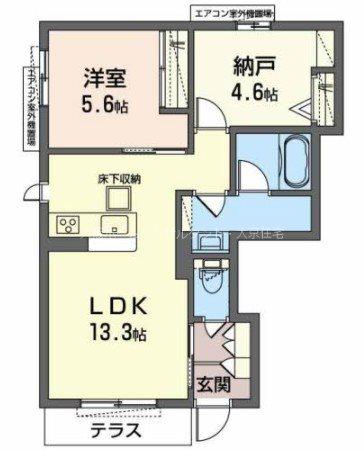 クローリス(1SLDK/1階)の間取り写真