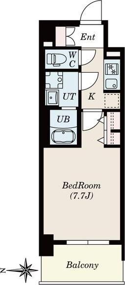 S-RESIDENCE堀田BEAUTE(1K/1階)の間取り写真