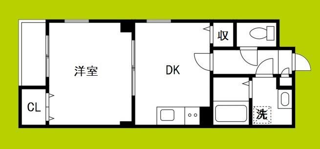 エコーハイツ平野I(1DK/1階)の間取り写真