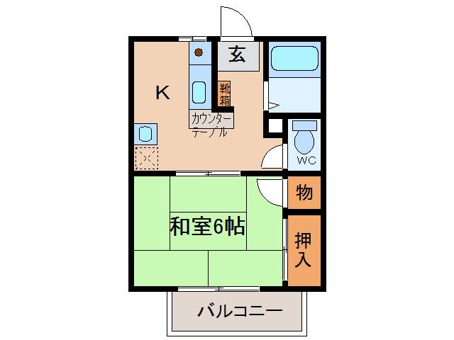 COSMOII(1K/1階)の間取り写真
