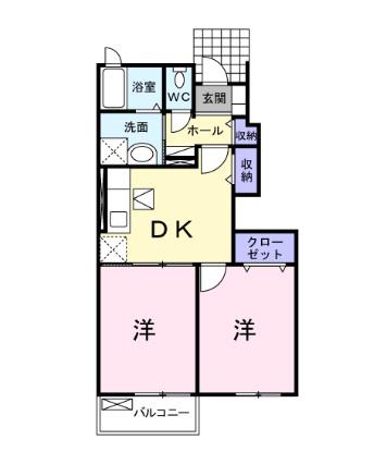 YSグランノエル(2DK/1階)の間取り写真