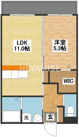 ユーミー岩松A棟(1LDK/3階)の間取り写真
