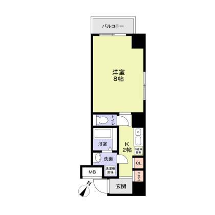 LEREVE横濱伊勢佐木町(1K/3階)の間取り写真