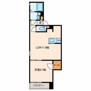 C-FLATS(1LDK/1階)の間取り写真