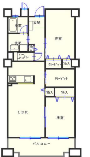 グライス武藤(2LDK/3階)の間取り写真