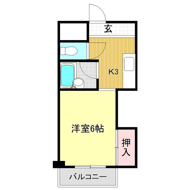 コーポ舟入川(1K/4階)の間取り写真