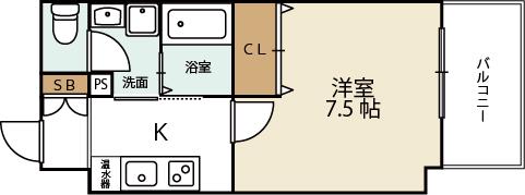 インサイトコート椥辻(1K/6階)の間取り写真