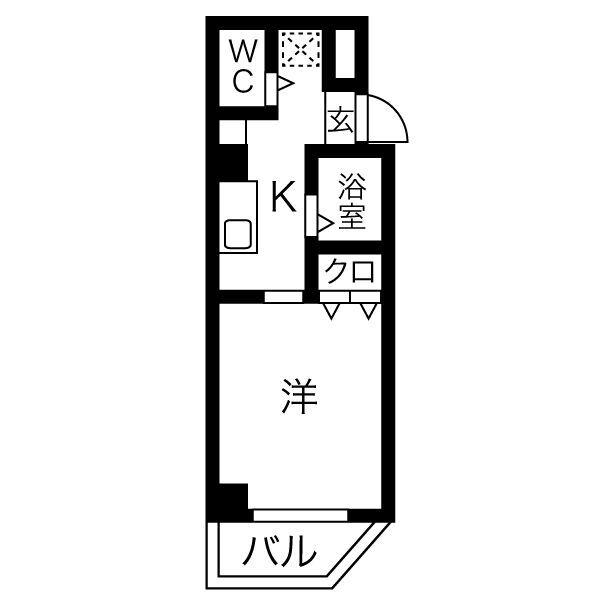 ラフィネ野並(1K/5階)の間取り写真