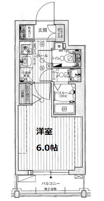 エステムコート心斎橋CENTRAL(1K/2階)の間取り写真