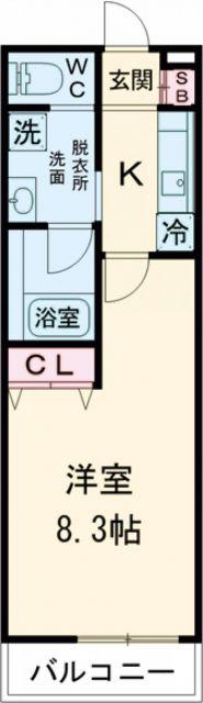 FELIZ COURT日根野(1K/1階)の間取り写真